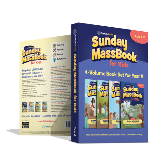 CatholicBrain Sunday Massbook for Kids – Complete 4-Volume Box Set
