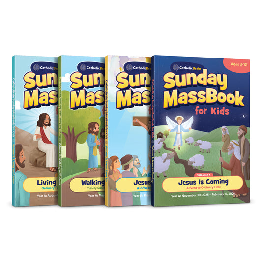 CatholicBrain Sunday Massbook for Kids – Complete 4-Volume Box Set